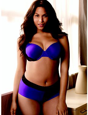 Lace Trim T-Shirt Bra & Boyshort Panty